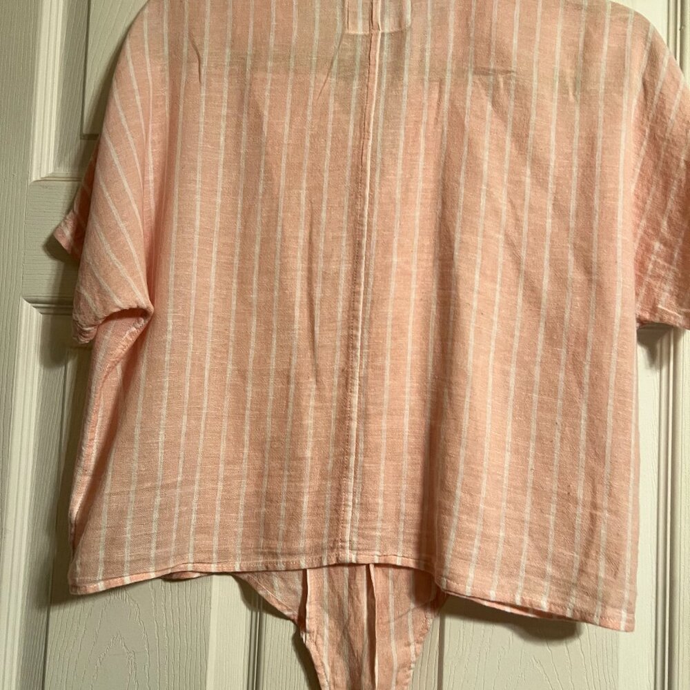Rails Marley Peach Stripe Xs Button Up - image 3